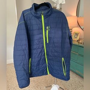 Huk Mens Blue Lightweight Puffer Fishing Jacket